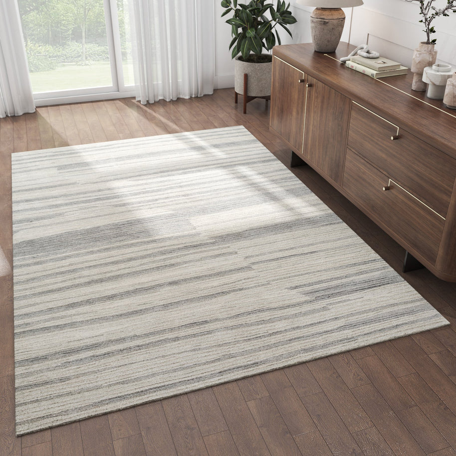 Carpet For Living room 5X8 Feet Ivory Wool Rectangle Moroccan And Tribal Rug - I MEAN DESIGN