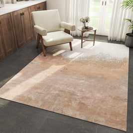 Carpet For Living room 6X9 Feet Ivory Wool & Viscose Rectangle Abstract Rug