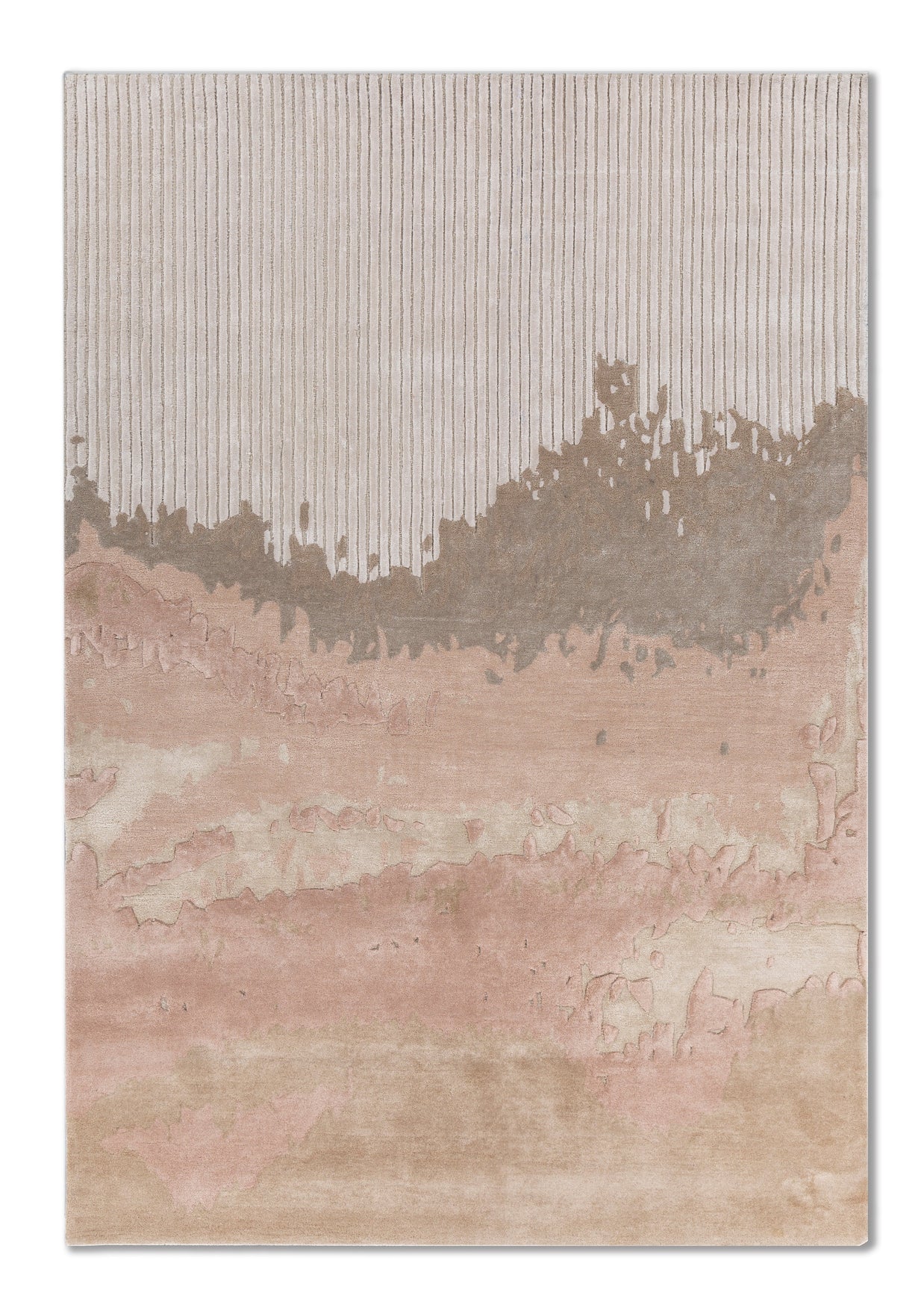 Carpet For Living room 6X9 Feet Ivory Wool & Viscose Rectangle Abstract Rug