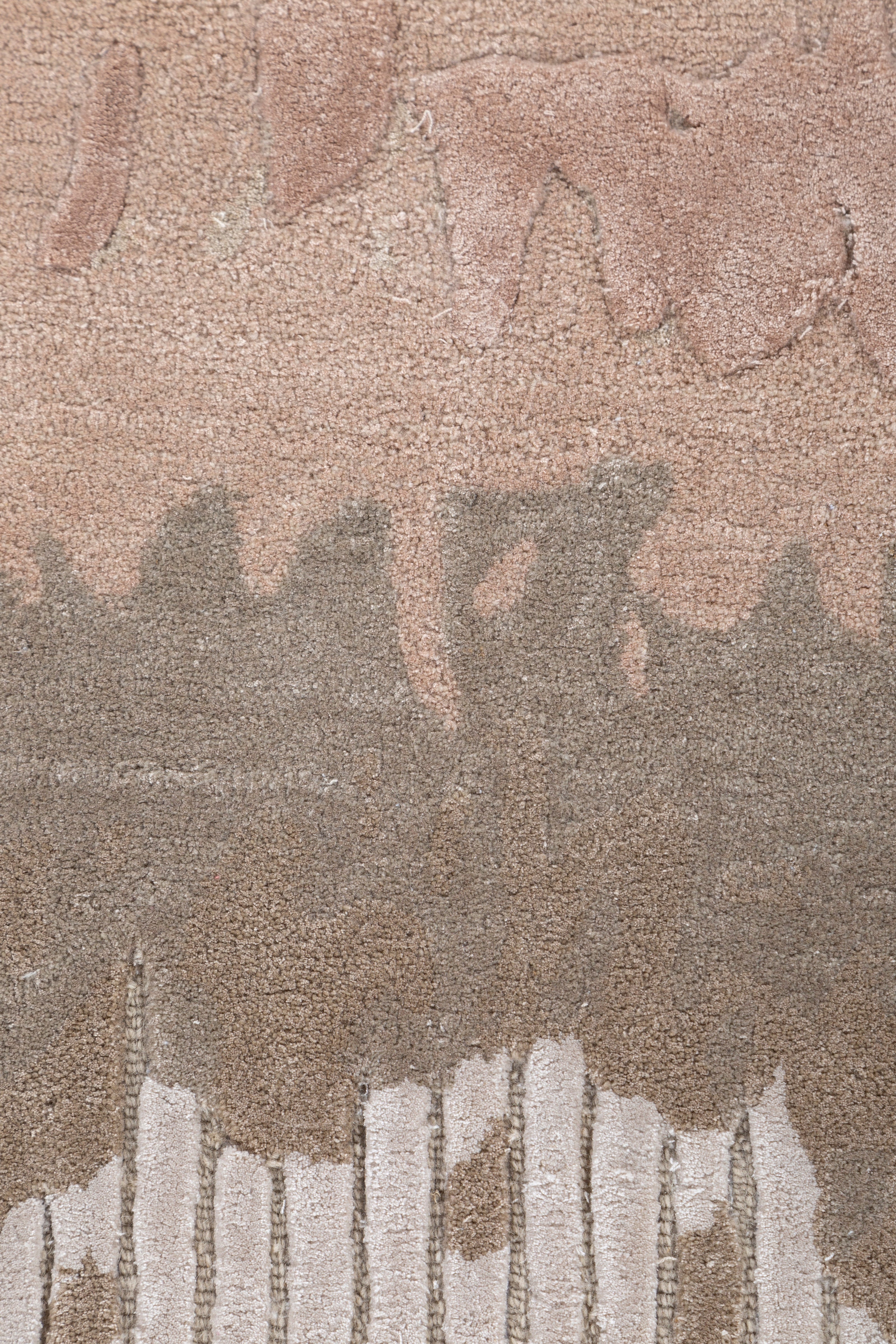 Carpet For Living room 6X9 Feet Ivory Wool & Viscose Rectangle Abstract Rug