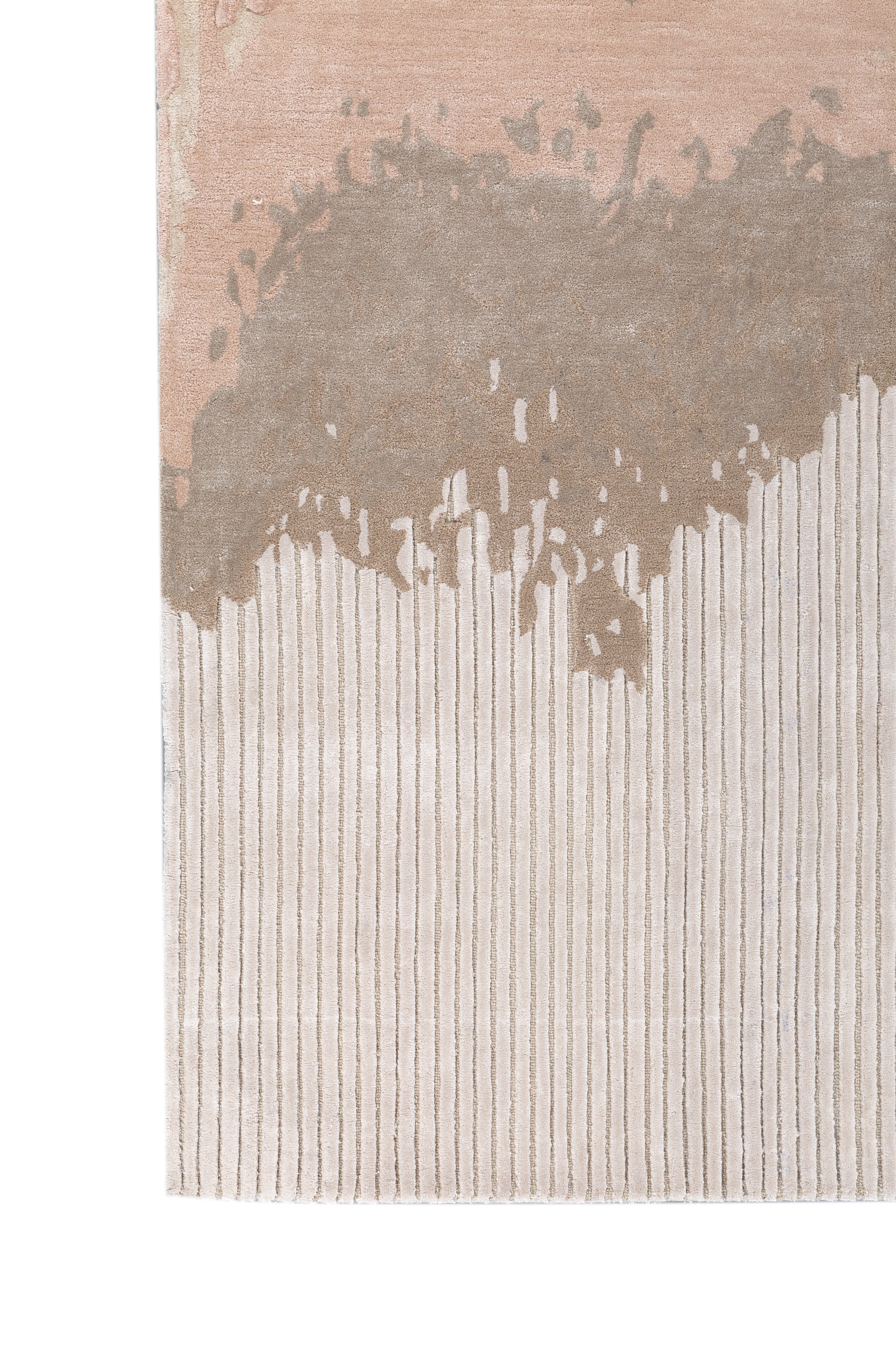 Carpet For Living room 6X9 Feet Ivory Wool & Viscose Rectangle Abstract Rug