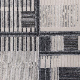 Carpet For Living room 6X9 Feet Ivory Wool Rectangle Geometric And Stripes Rug