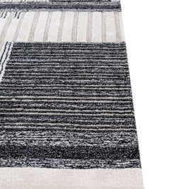 Carpet For Living room 6X9 Feet Ivory Wool Rectangle Geometric And Stripes Rug