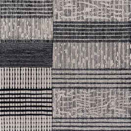 Carpet For Living room 6X9 Feet Ivory Wool Rectangle Geometric And Stripes Rug