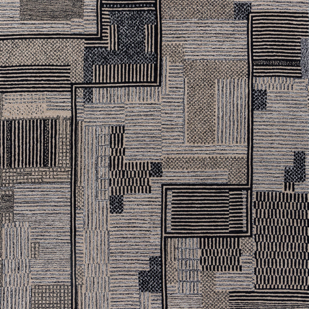 Carpet For Living room 6X9 Feet Ivory Wool Rectangle Geometric And Stripes Rug