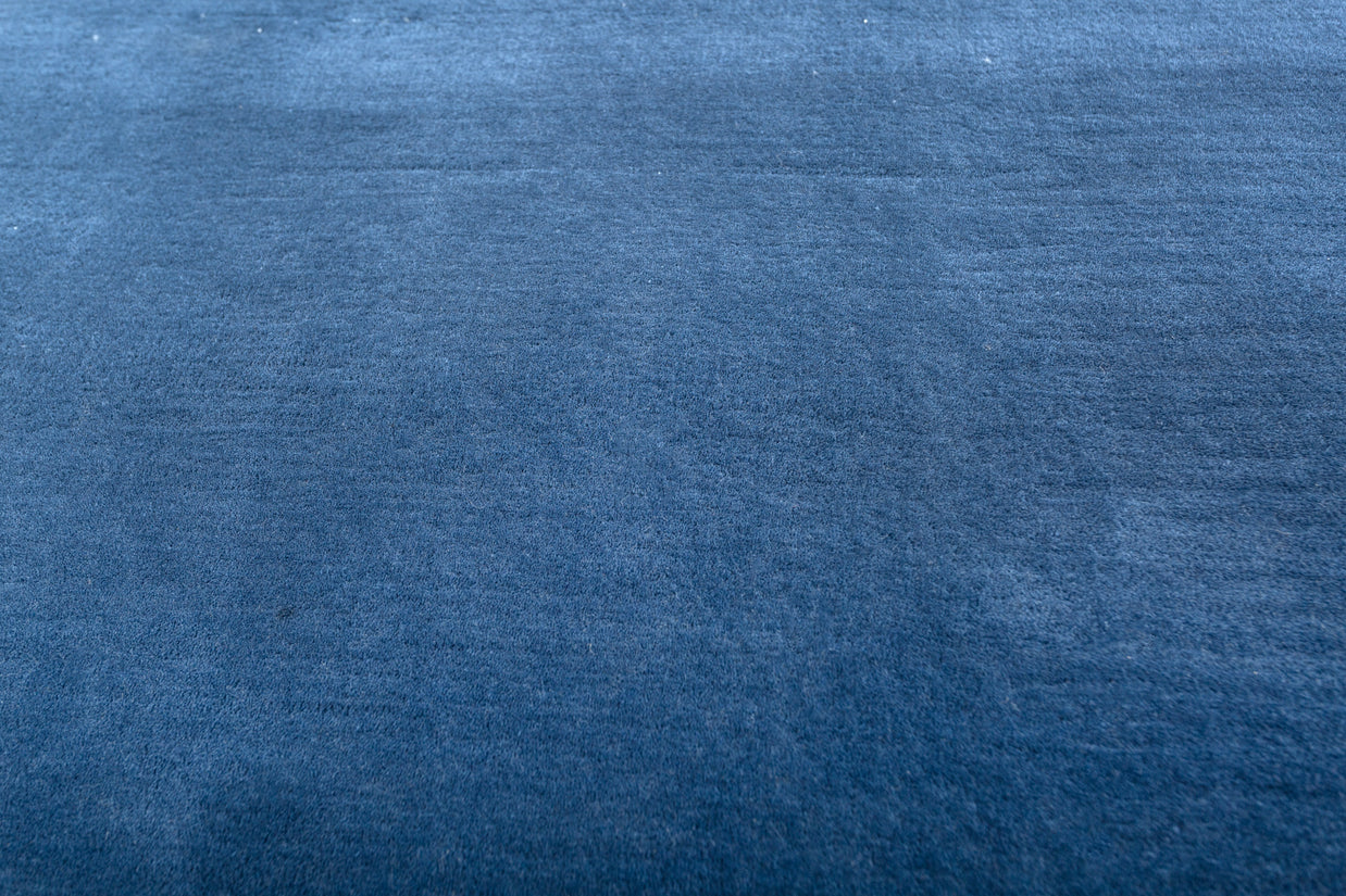 Carpet For Living room 5X8 Feet Blue Wool Rectangle Solid Rug