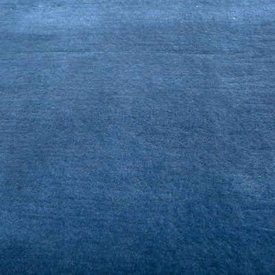 Carpet For Living room 5X8 Feet Blue Wool Rectangle Solid Rug