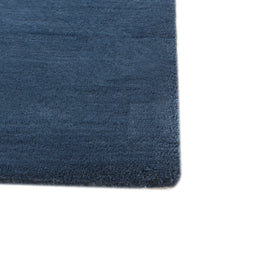 Carpet For Living room 5X8 Feet Blue Wool Rectangle Solid Rug