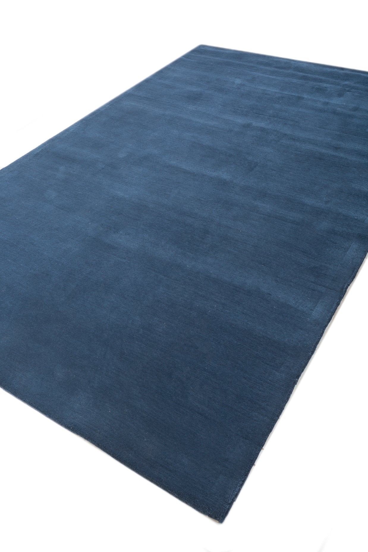 Carpet For Living room 5X8 Feet Blue Wool Rectangle Solid Rug