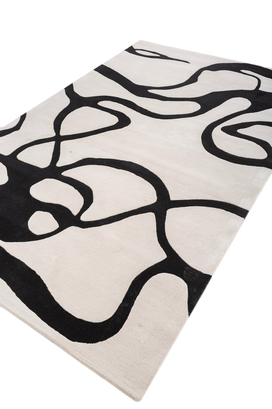 Carpet For Living room 5X8 Feet Ivory Wool Rectangle Moroccan And Tribal Rug - I MEAN DESIGN
