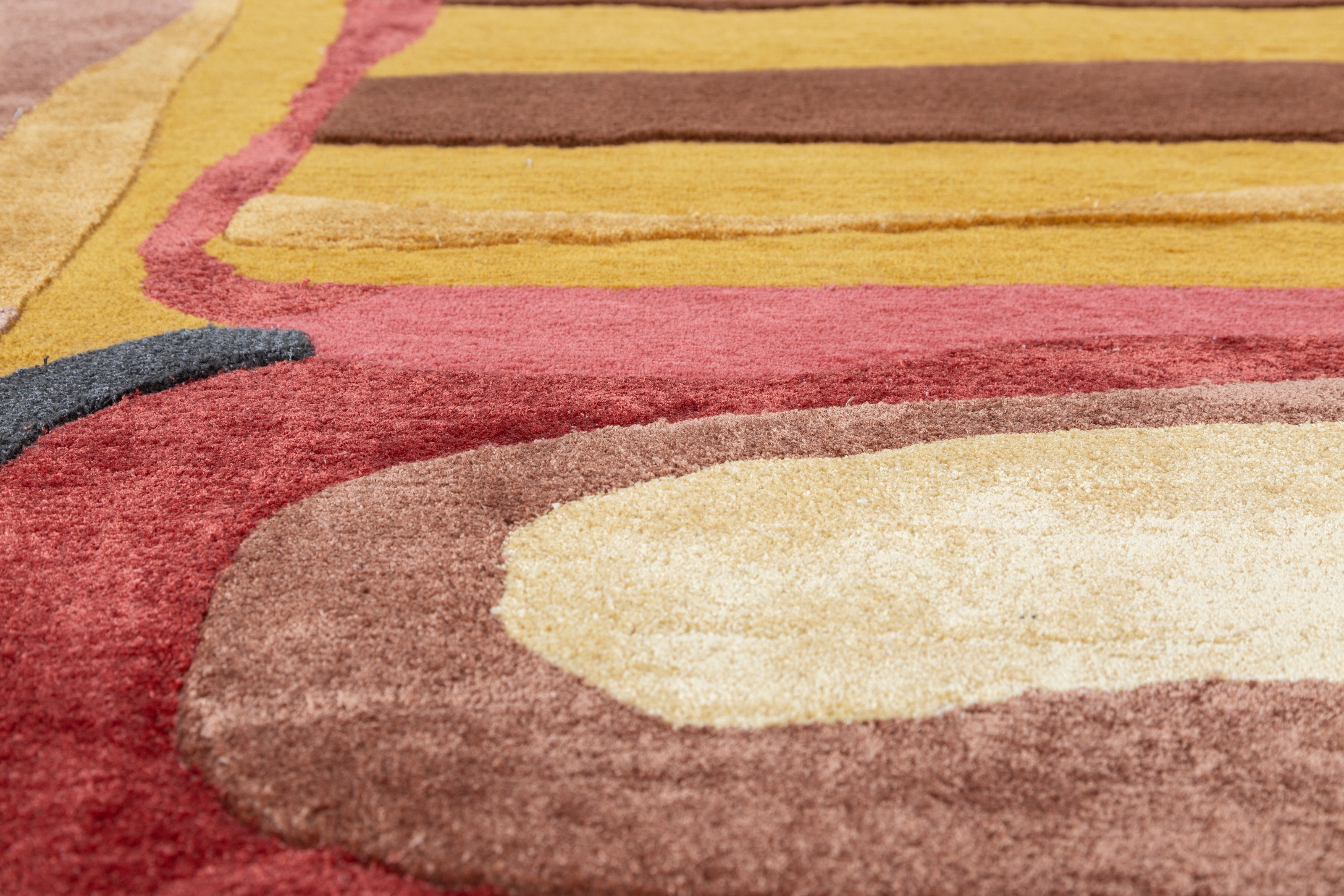 Carpet For Living room 5x9 Feet Gold Wool and Viscose Irregular Abstract Rug