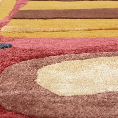 Carpet For Living room 5x9 Feet Gold Wool and Viscose Irregular Abstract Rug