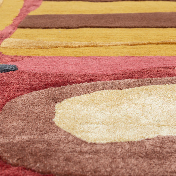 Carpet For Living room 5x9 Feet Gold Wool and Viscose Irregular Abstract Rug