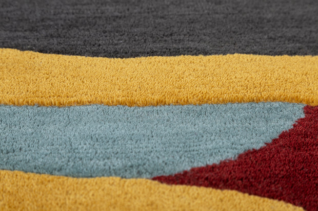 Carpet For Living room 5x9 Feet Gold Wool and Viscose Irregular Abstract Rug