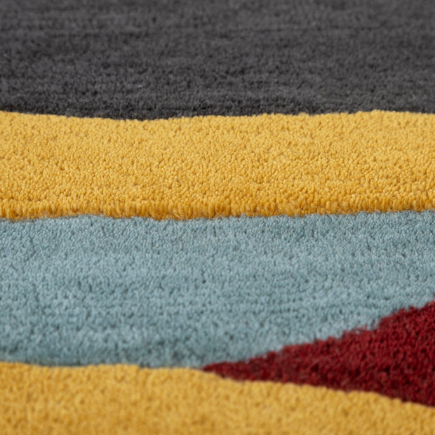 Carpet For Living room 5x9 Feet Gold Wool and Viscose Irregular Abstract Rug