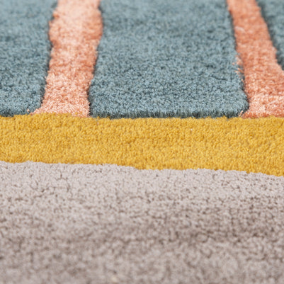 Carpet For Living room 5x9 Feet Red and Orange Wool and Viscose Irregular Abstract Rug