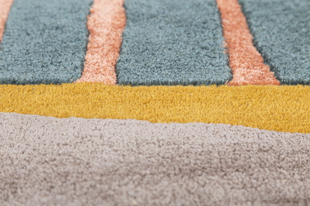 Carpet For Living room 5x9 Feet Red and Orange Wool and Viscose Irregular Abstract Rug