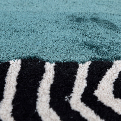 Carpet For Living room 6x9 Feet Grey and Black Wool and Viscose Rectangle Abstract Rug