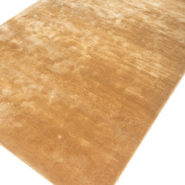 Carpet For Living room 5X8 Feet Gold Viscose Rectangle Solid Rug