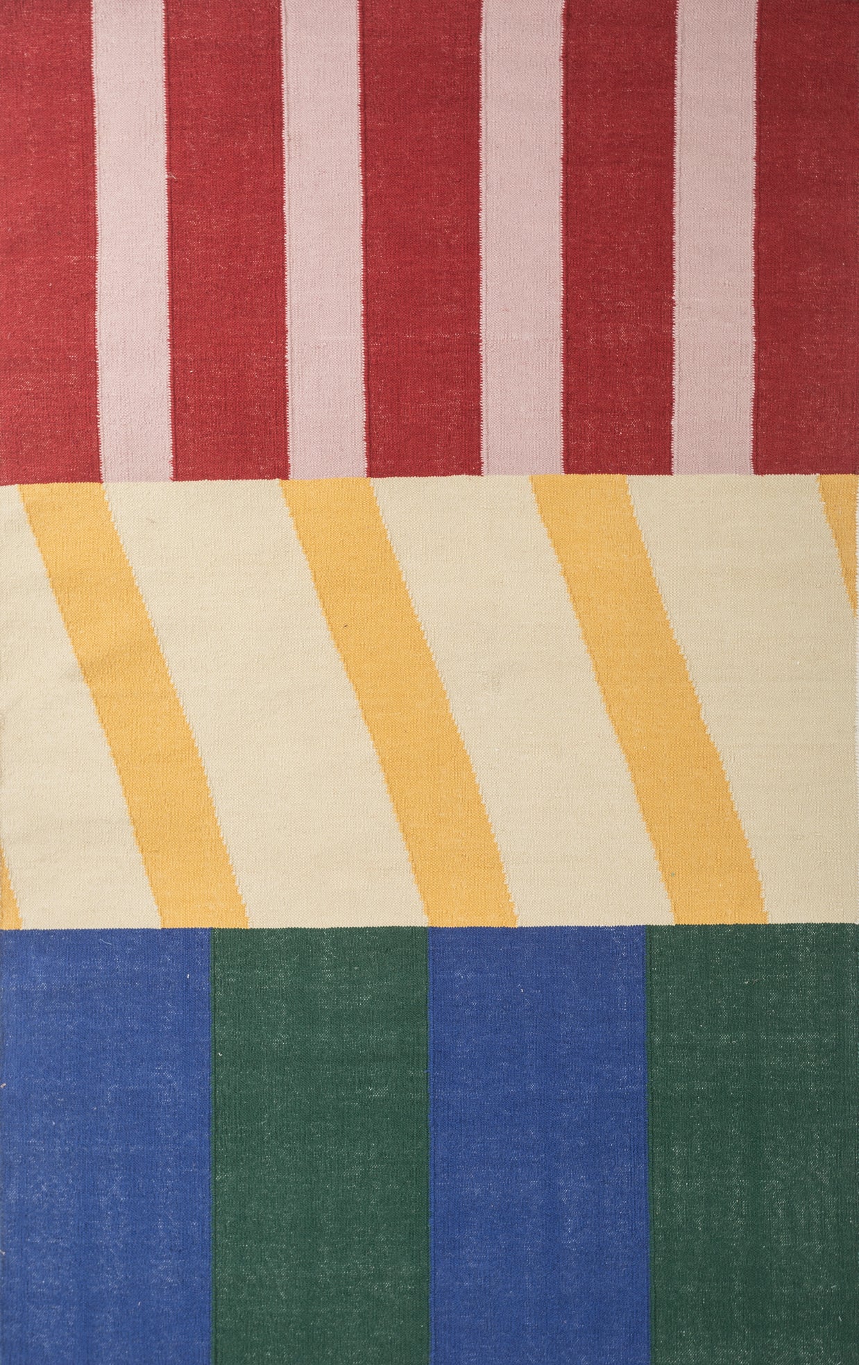 Carpet For Living room 5X8 Feet Red And Orange Wool Rectangle Abstract Rug