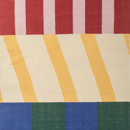 Carpet For Living room 5X8 Feet Red And Orange Wool Rectangle Abstract Rug