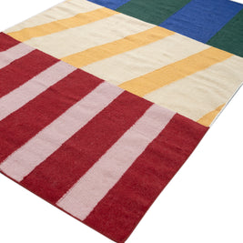 Carpet For Living room 5X8 Feet Red And Orange Wool Rectangle Abstract Rug