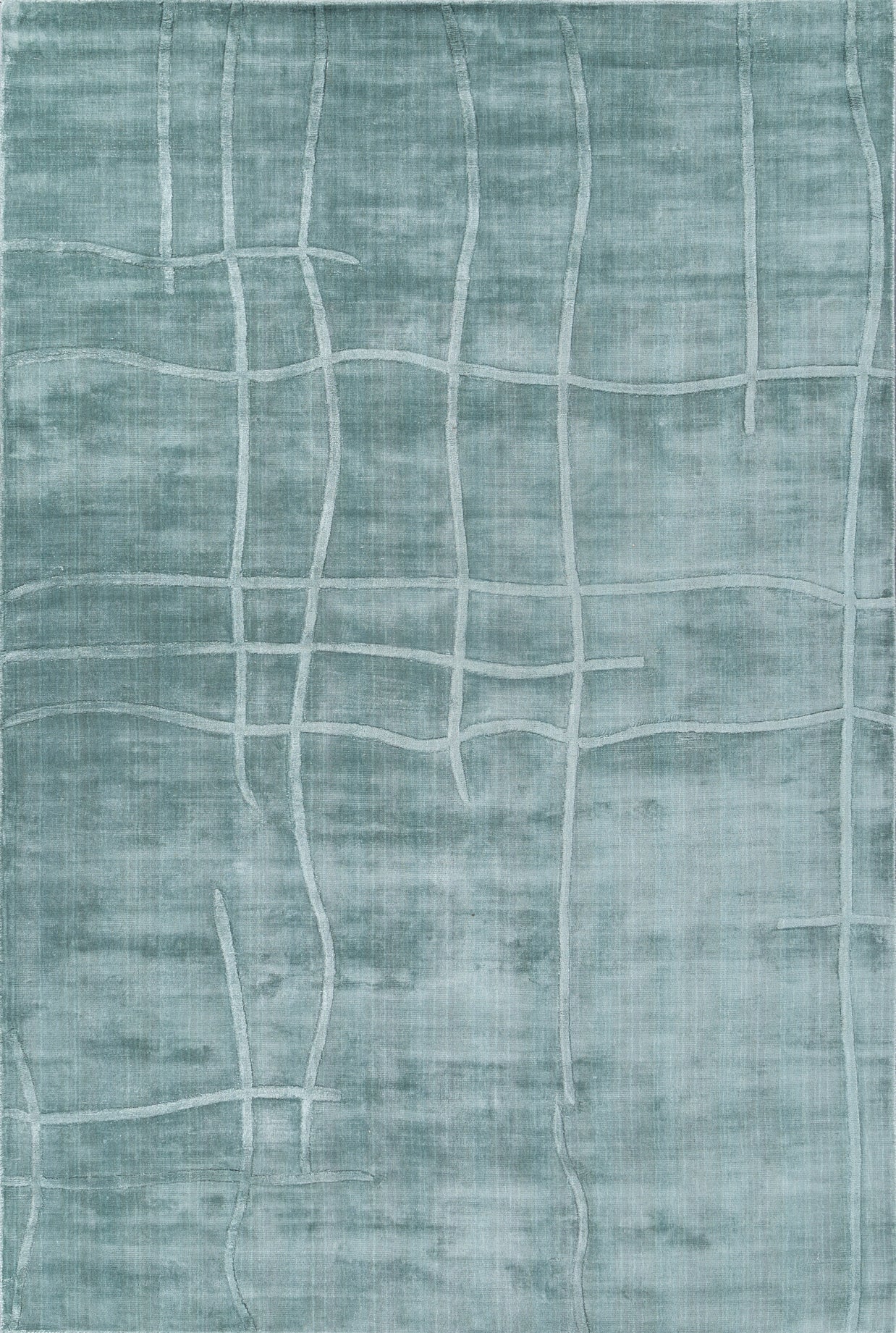 Carpet For Living room 6X9 Feet Blue Viscose Rectangle Solid Rug