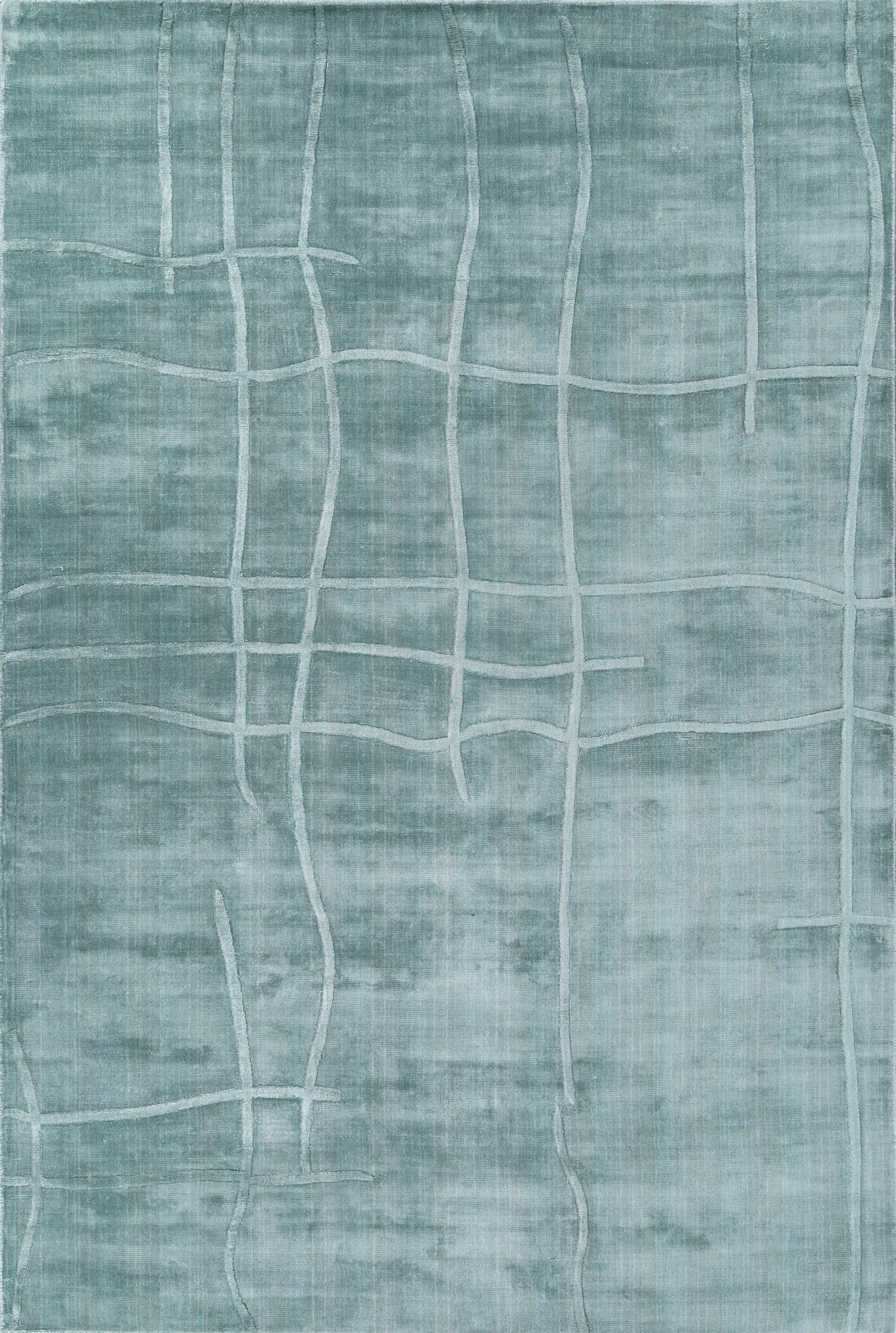 Carpet For Living room 6X9 Feet Blue Viscose Rectangle Solid Rug