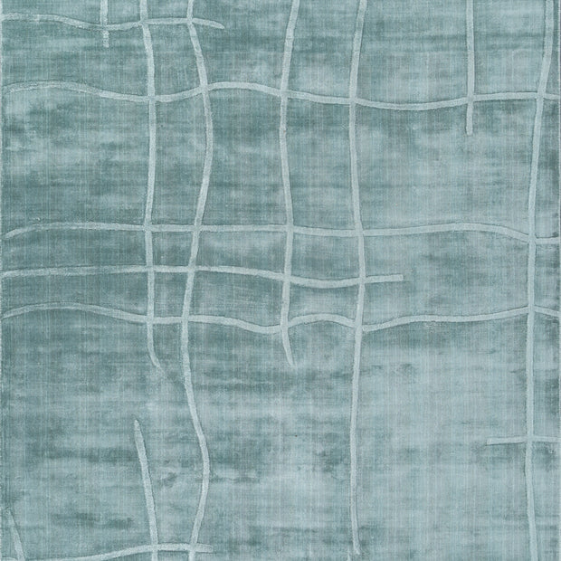 Carpet For Living room 6X9 Feet Blue Viscose Rectangle Solid Rug