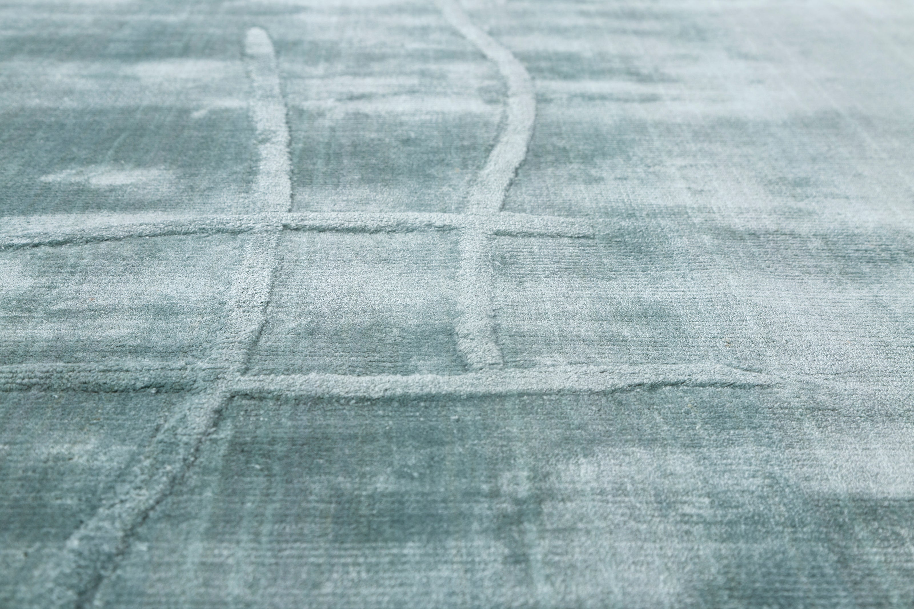 Carpet For Living room 6X9 Feet Blue Viscose Rectangle Solid Rug