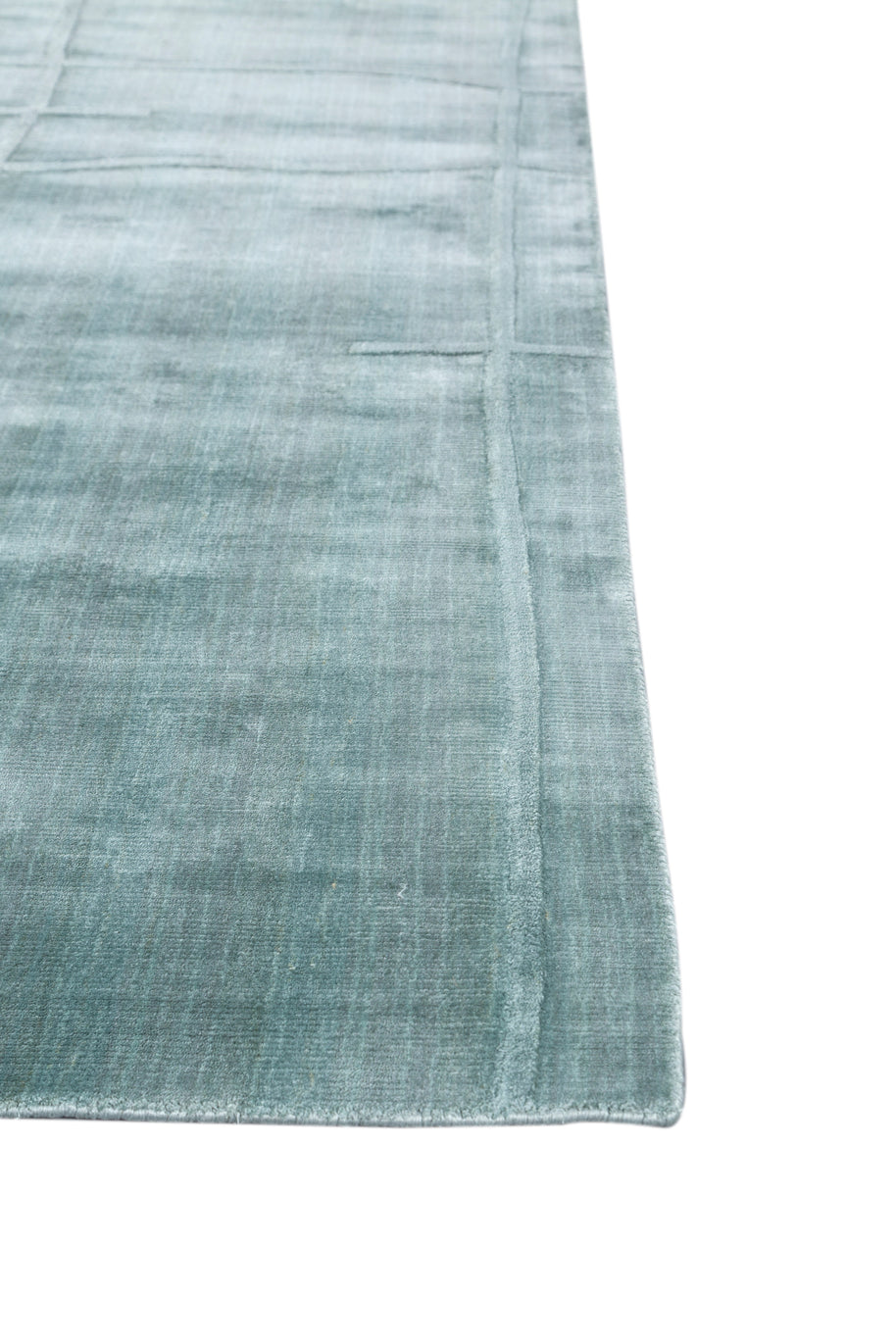 Carpet For Living room 6X9 Feet Blue Viscose Rectangle Solid Rug - I MEAN DESIGN