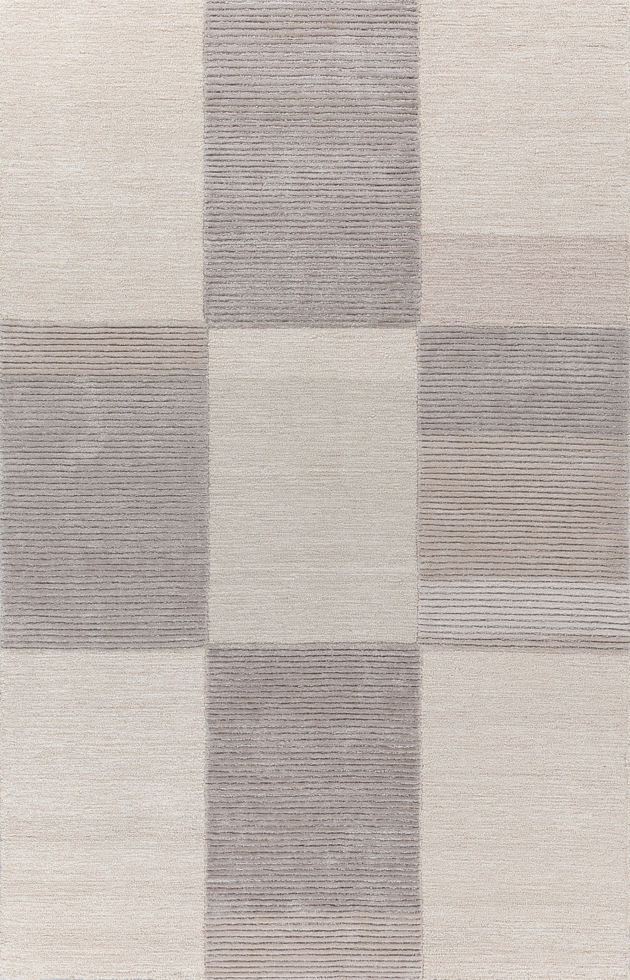 Carpet For Living room 5X8 Feet Ivory Wool & Viscose Rectangle Abstract Rug - I MEAN DESIGN