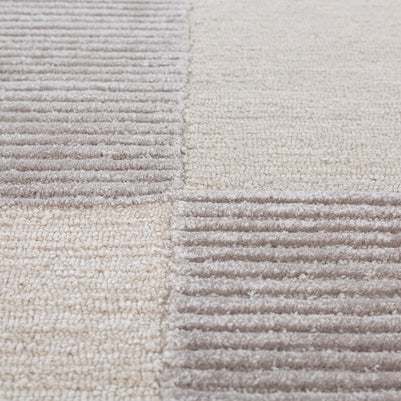 Carpet For Living room 5X8 Feet Ivory Wool & Viscose Rectangle Abstract Rug