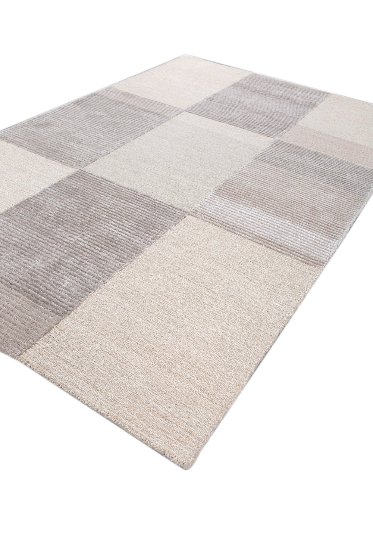 Carpet For Living room 5X8 Feet Ivory Wool & Viscose Rectangle Abstract Rug