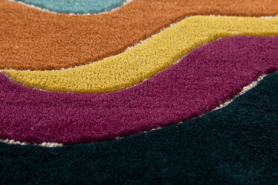 Carpet For Living room 4'4X6 Feet Blue Wool & Viscose Irregular Moroccan And Tribal Rug - I MEAN DESIGN