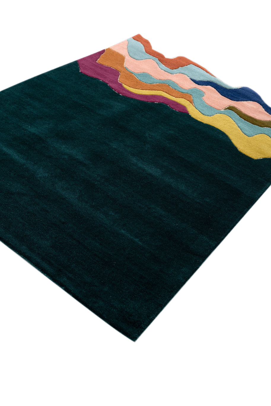 Carpet For Living room 4'4X6 Feet Blue Wool & Viscose Irregular Moroccan And Tribal Rug - I MEAN DESIGN