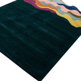 Carpet For Living room 4'4X6 Feet Blue Wool & Viscose Irregular Moroccan And Tribal Rug