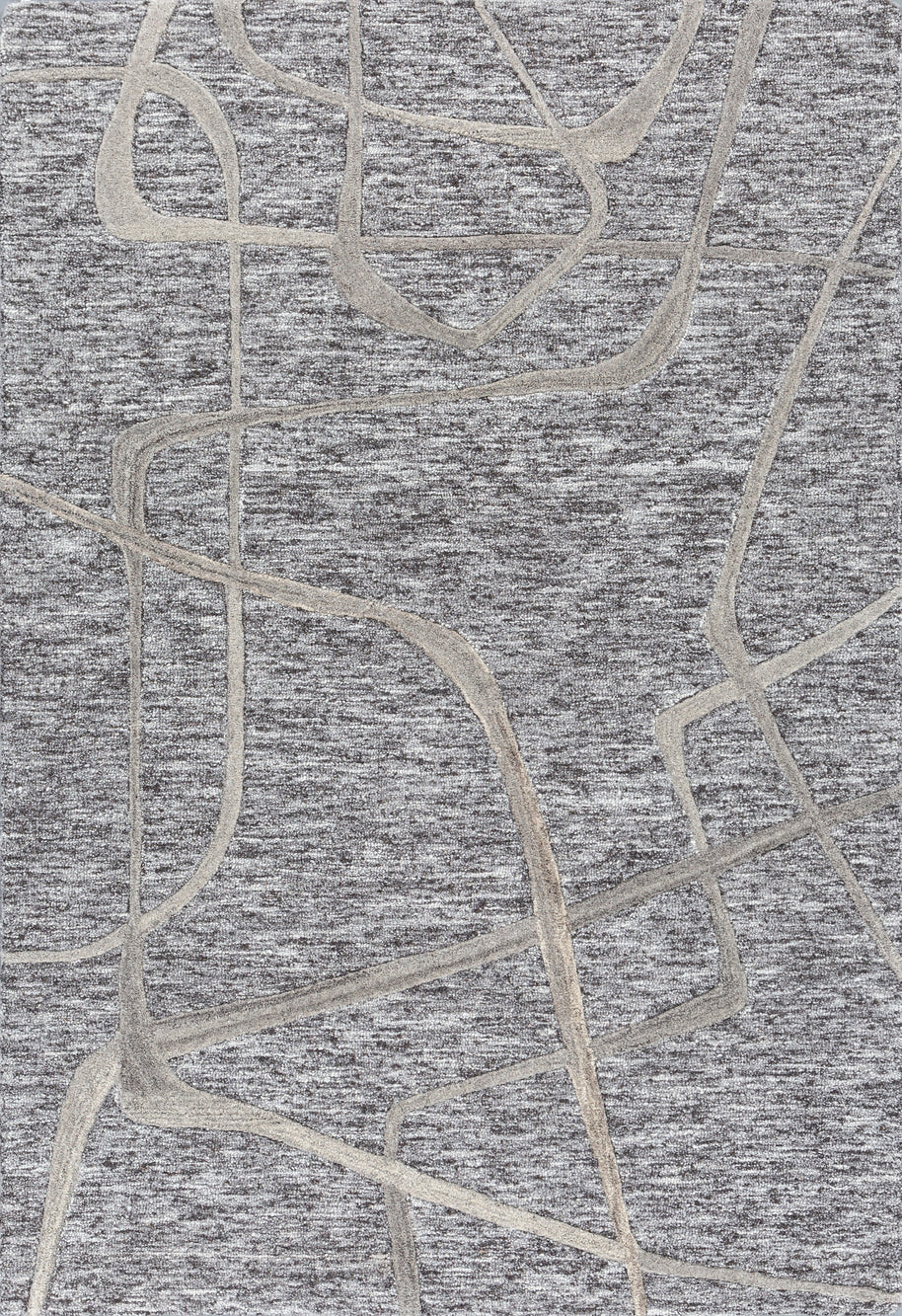 Carpet For Living room 4X6 Feet Grey And Black Wool & Viscose Rectangle Moroccan And Tribal Rug - I MEAN DESIGN