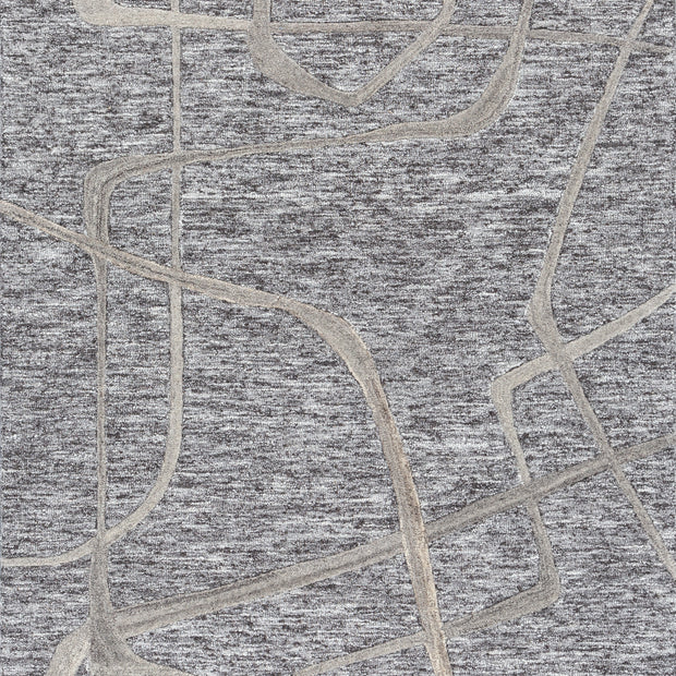 Carpet For Living room 4X6 Feet Grey And Black Wool & Viscose Rectangle Moroccan And Tribal Rug