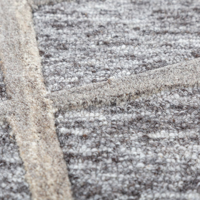 Carpet For Living room 4X6 Feet Grey And Black Wool & Viscose Rectangle Moroccan And Tribal Rug