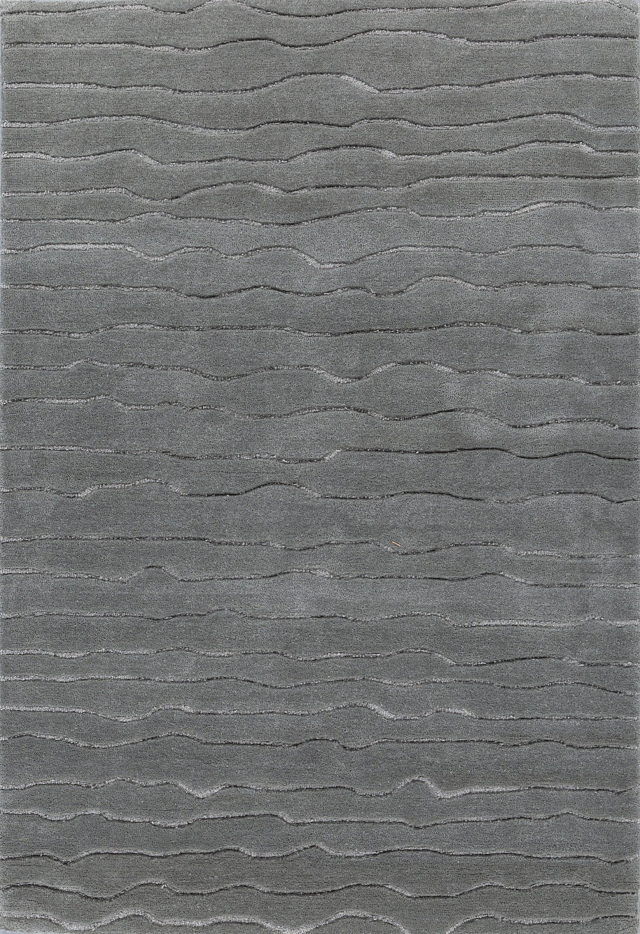 Carpet For Living room 4X6 Feet Blue Wool & Viscose Rectangle Solid Rug - I MEAN DESIGN