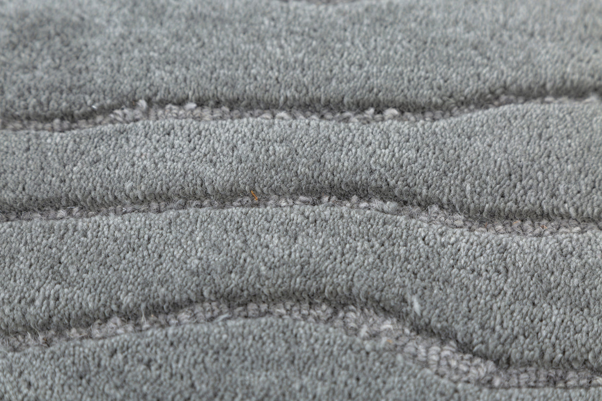 Carpet For Living room 4X6 Feet Blue Wool & Viscose Rectangle Solid Rug