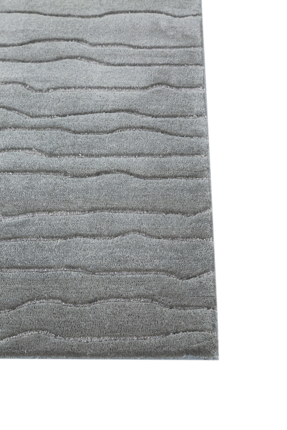 Carpet For Living room 4X6 Feet Blue Wool & Viscose Rectangle Solid Rug - I MEAN DESIGN