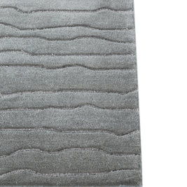 Carpet For Living room 4X6 Feet Blue Wool & Viscose Rectangle Solid Rug