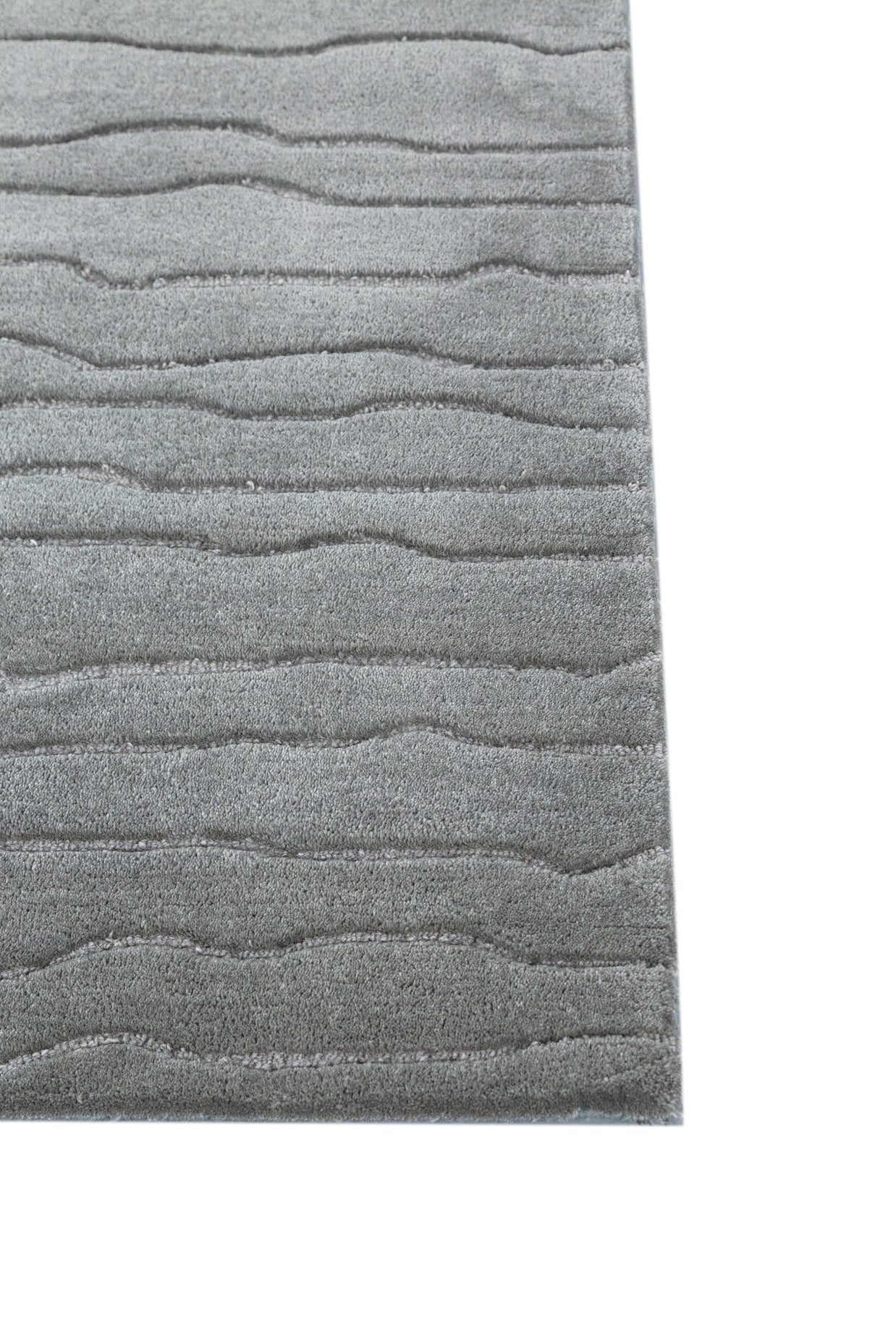 Carpet For Living room 4X6 Feet Blue Wool & Viscose Rectangle Solid Rug