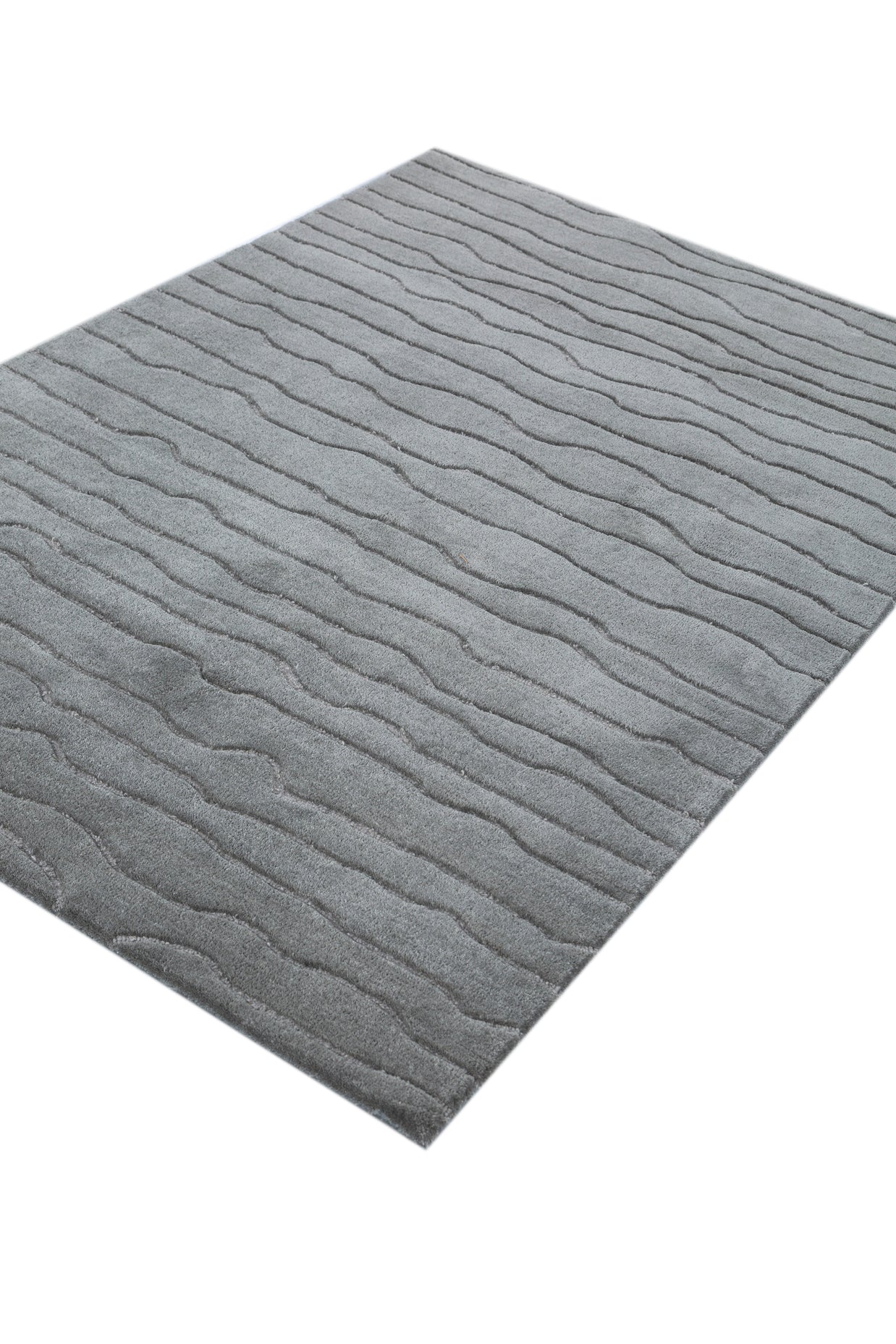 Carpet For Living room 4X6 Feet Blue Wool & Viscose Rectangle Solid Rug