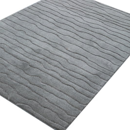 Carpet For Living room 4X6 Feet Blue Wool & Viscose Rectangle Solid Rug