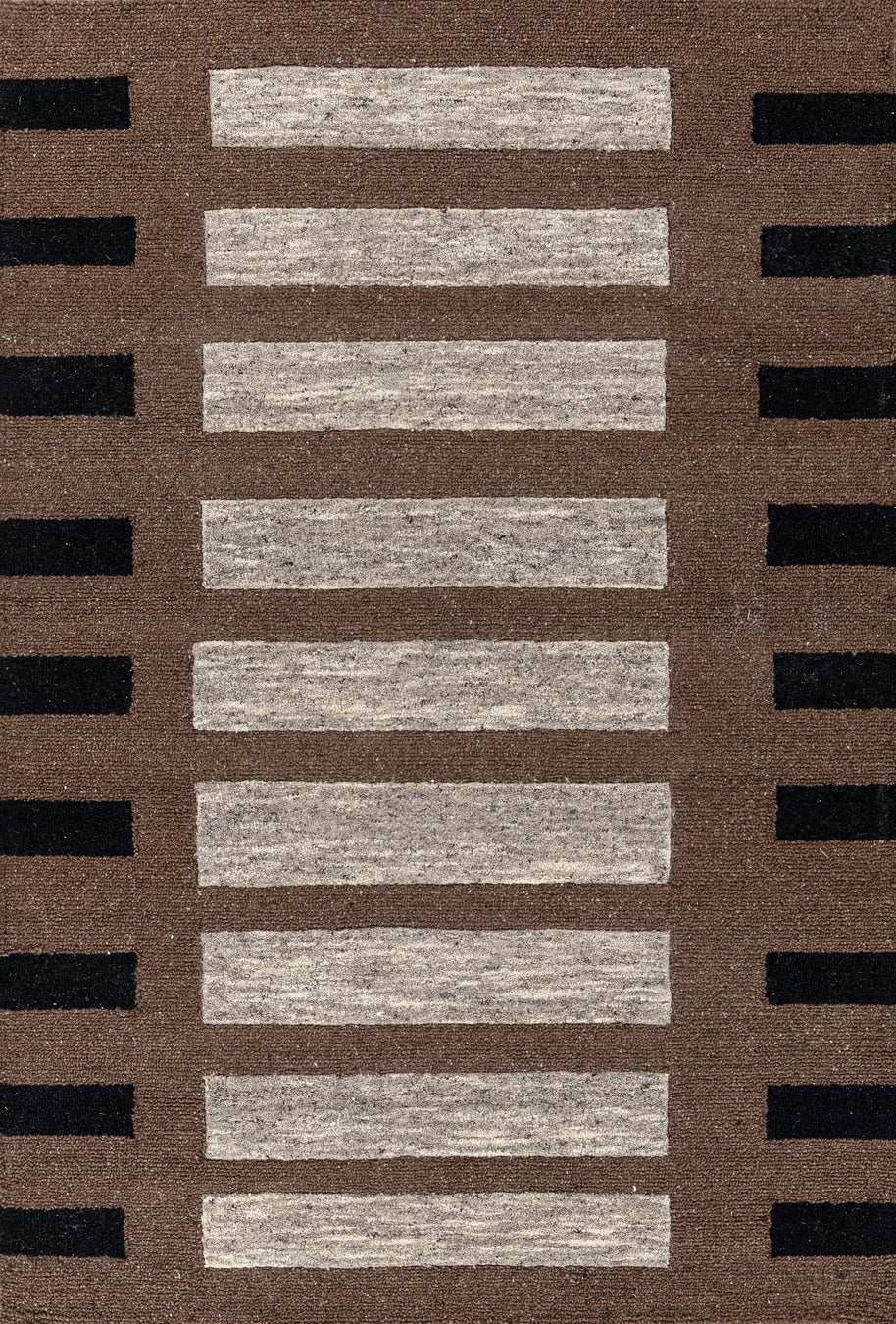 Carpet For Living room 4X6 Feet Beige And Brown Wool & Viscose Rectangle Moroccan And Tribal Rug - I MEAN DESIGN