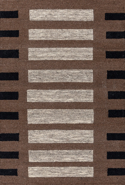 Carpet For Living room 4X6 Feet Beige And Brown Wool & Viscose Rectangle Moroccan And Tribal Rug