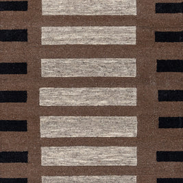 Carpet For Living room 4X6 Feet Beige And Brown Wool & Viscose Rectangle Moroccan And Tribal Rug - I MEAN DESIGN